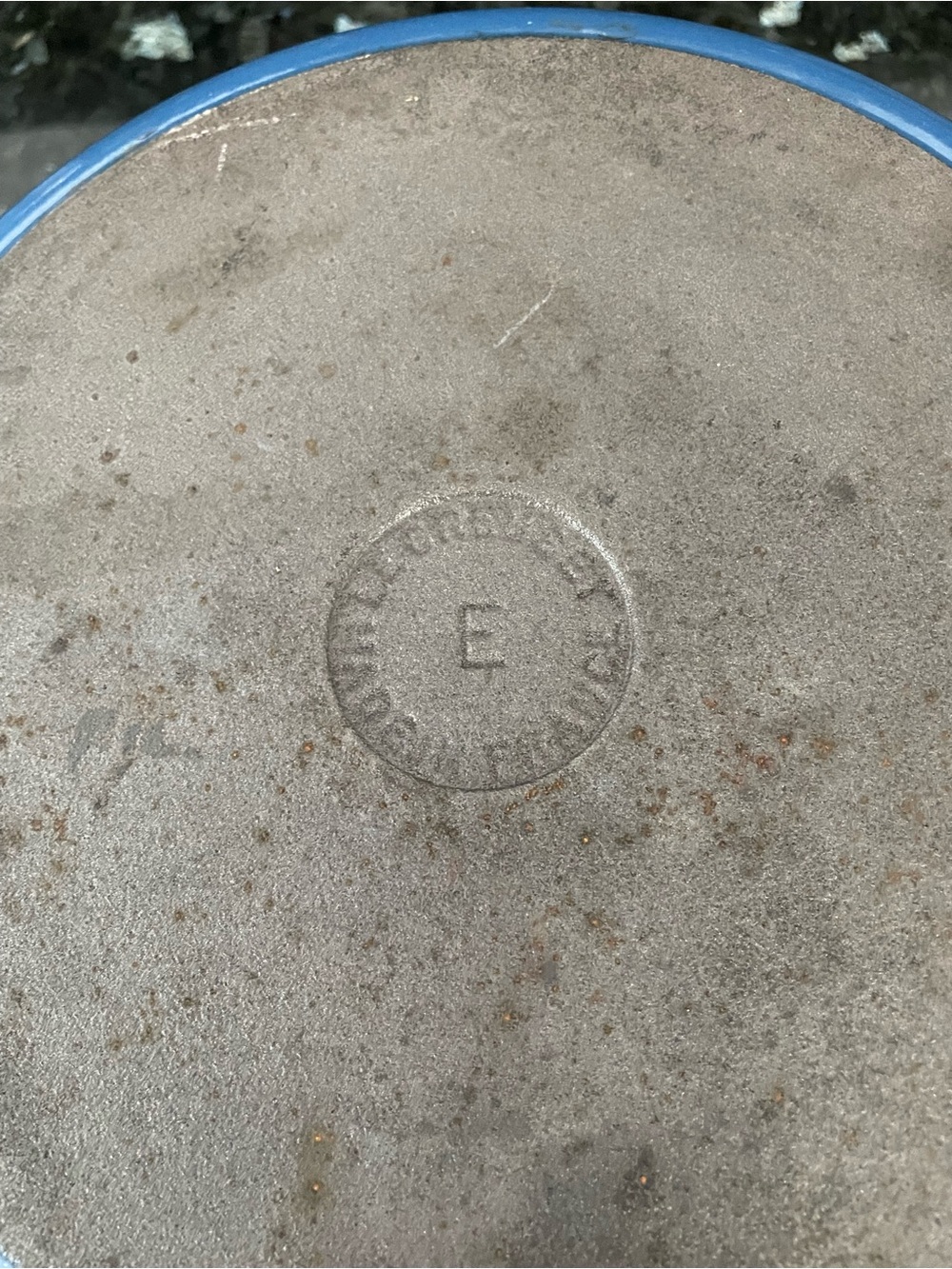 Vintage Le Creuset Blue Enameled Cast Iron Dutch Oven π - Picture 6 of 7